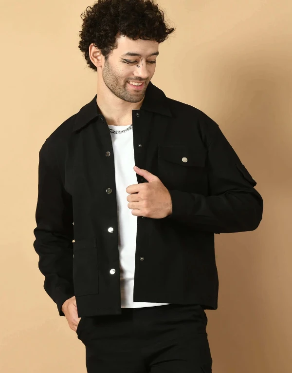 Men's Black Twill Jacket