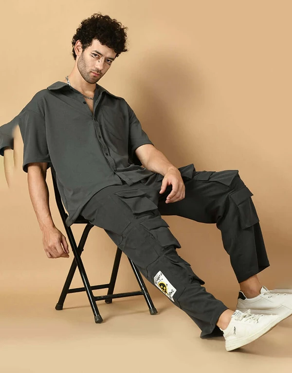 12 Pocket's Grey Shirt Co-ord Set