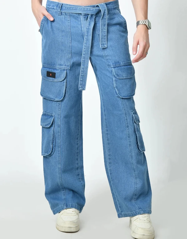 Blue Tie Denim Jeans