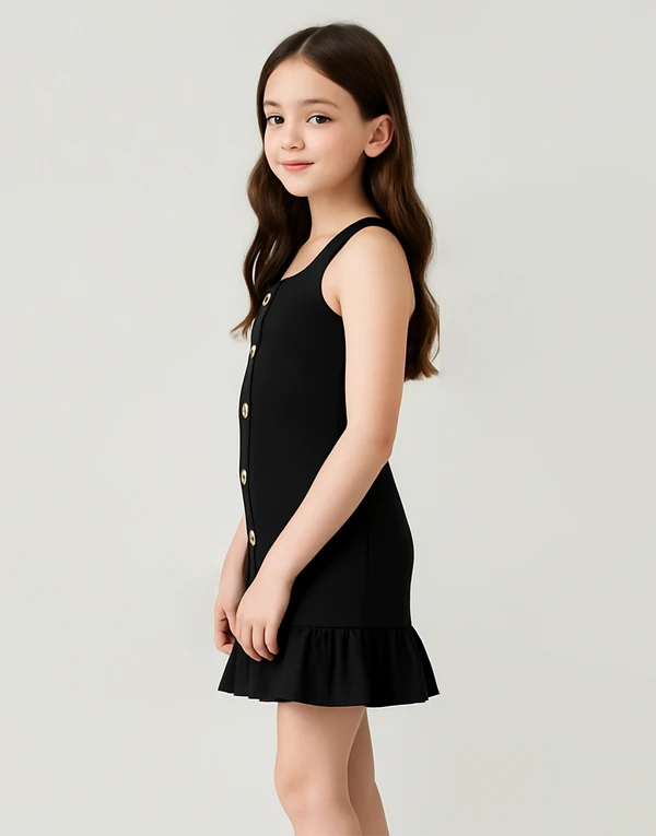 Kid's Short Button Dress