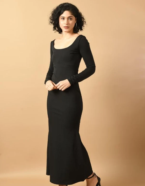 Long Sleeve Black Maxi Dress