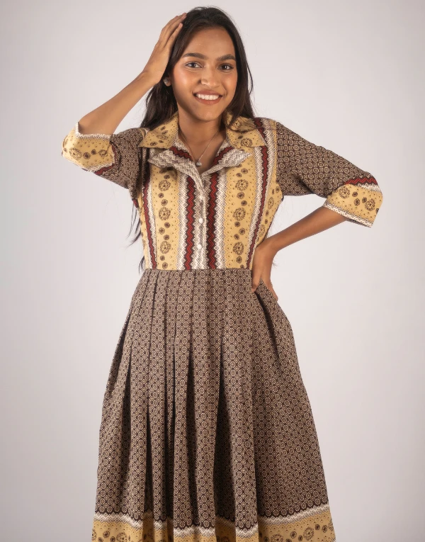 Pleated Midi Dress