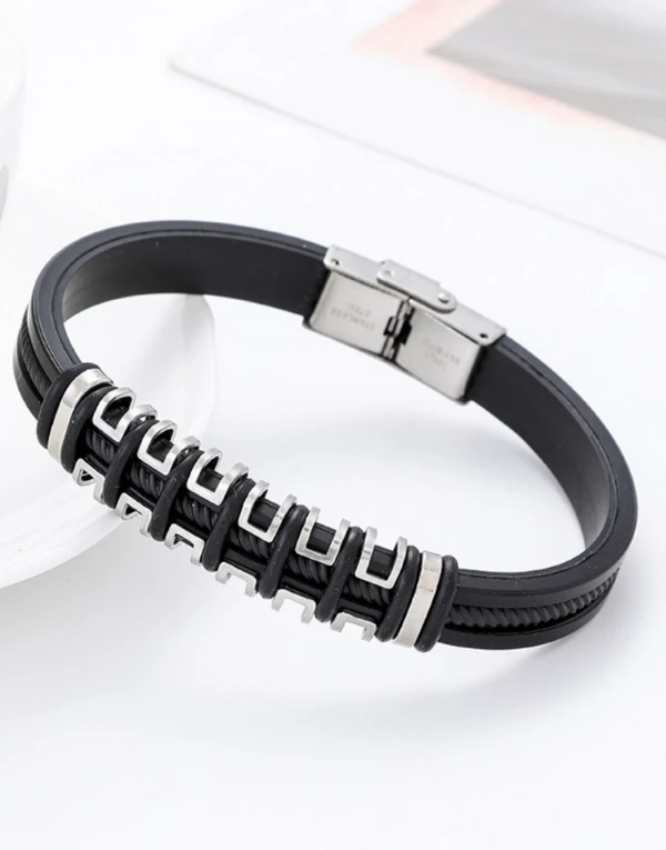 Textured Silver-Plated Bracelet